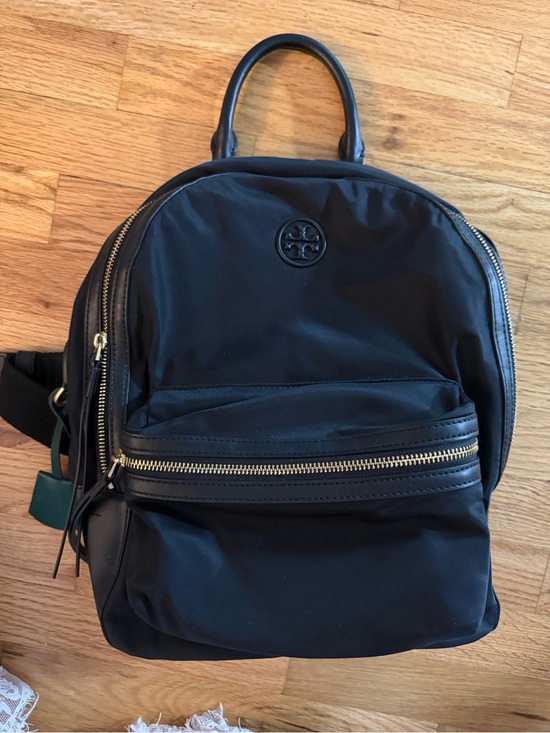 Tory Burch Black Nylon Backpack with Gold Hardware main image 6